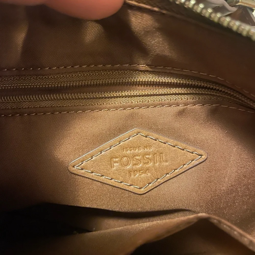 Fossil Gemma Crossbody Pebble Vegan Leather Geometric Medium Handbag. - Picture 7 of 10